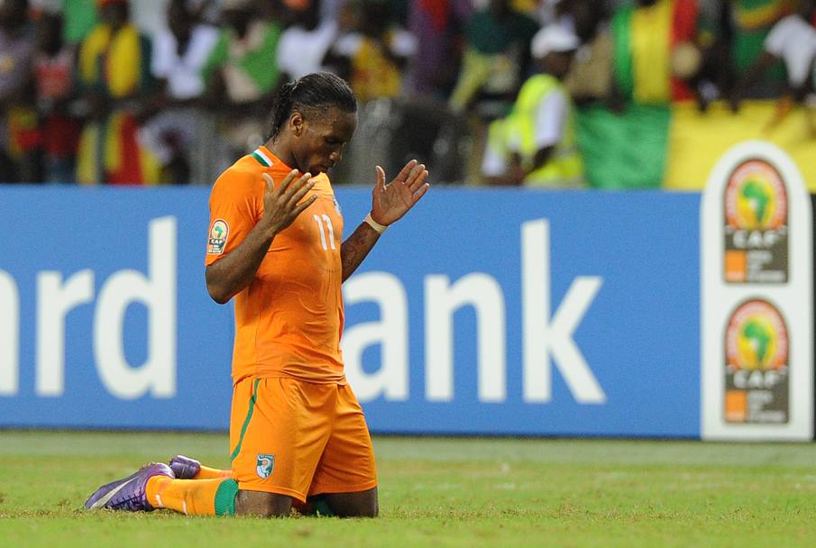 Didier Drogba, 35 anni, 63 gol in 99 presenze con la Costa D’Avorio